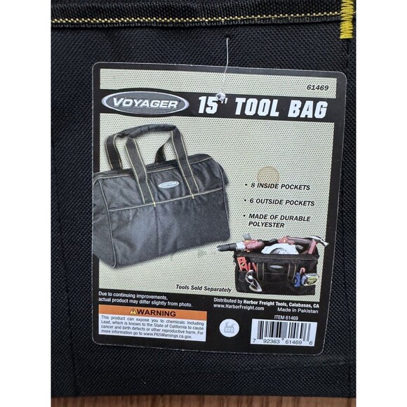 NWT Voyager Heavy Duty Tool Bag 15"x10"x9" With 6 Exterior & 8 Interior Pockets - Picture 2 of 8